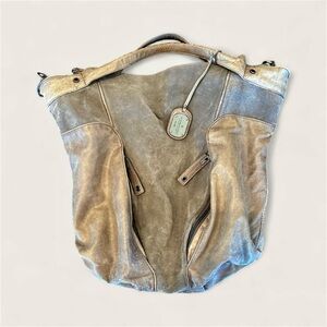 BCBGMaxAzria Tan Leather Hobo Bag